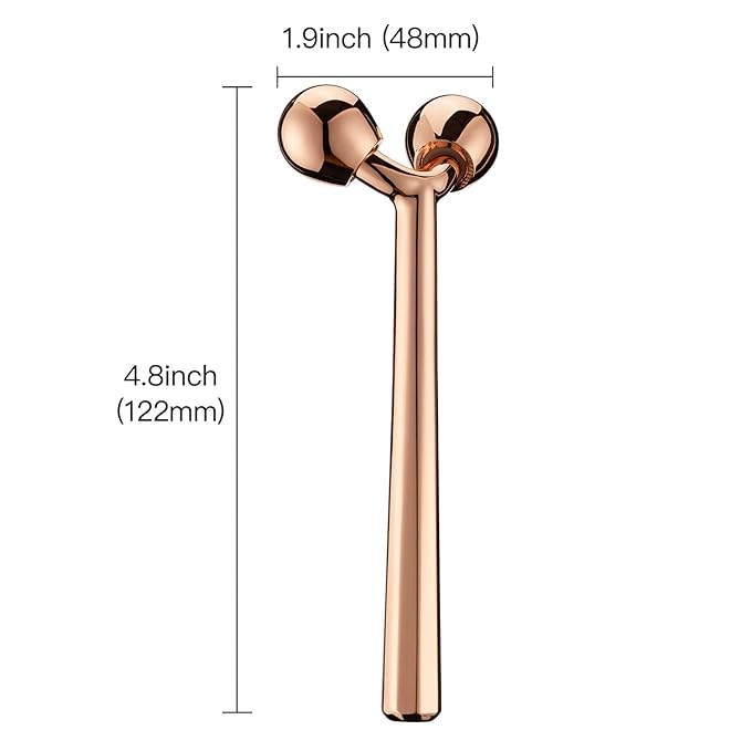 Tekson Face Roller, Facial Metal Massager, Massage Tool for face (Rose)-Velvo Beauty