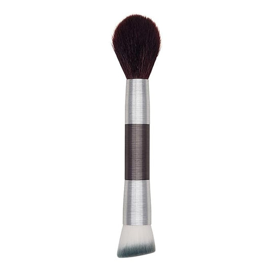 Mirabella Perfecting & Sculpting Duo Foundation Brush, Professional Makeup Brush Collection, Cruelty-Free Synthetic Bristle Brush, Hand-Sculpted Brushed Aluminum Handle Blending Brush for Makeup-Velvo Beauty