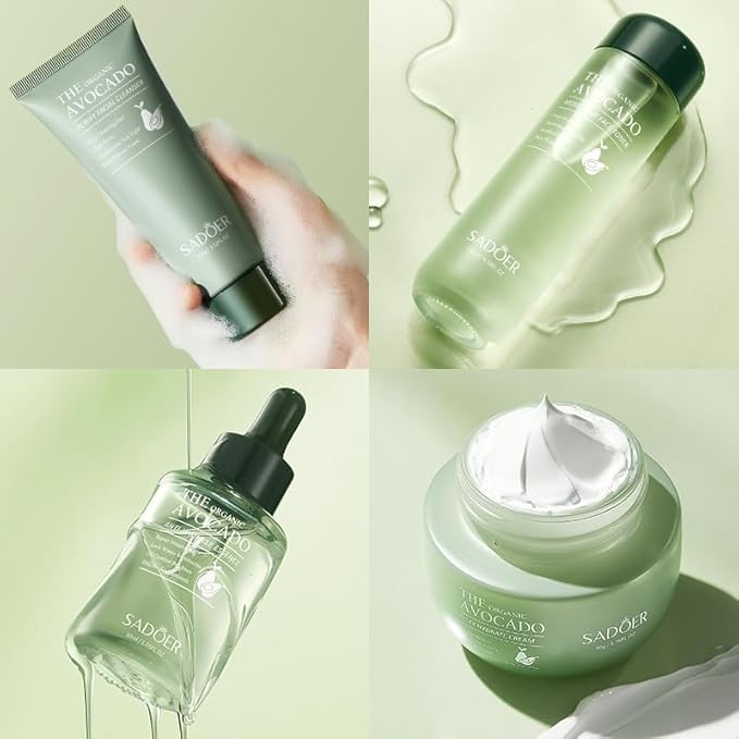 Avocado Skincare Sets, 6Pcs Skincare Gift Set with Facial Cleanser, Face Serum, Face Cream, Eye Cream, Toner, moisturizing Lotion, Anti Aging Skin Care Sets & Kits, Hydrating Facial Kit for women-Velvo Beauty