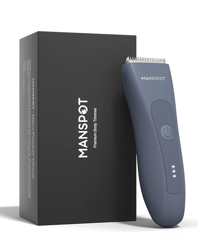 MANSPOT Electric Groin Hair Trimmer Hair Finishing Trimmers, Men's Shaving & Grooming Sets Kit with 4 Guards and Replaceable Ceramic Blade Heads,Waterproof Wet/Dry Trimmer,90 Minutes Shaving Tools-Velvo Beauty