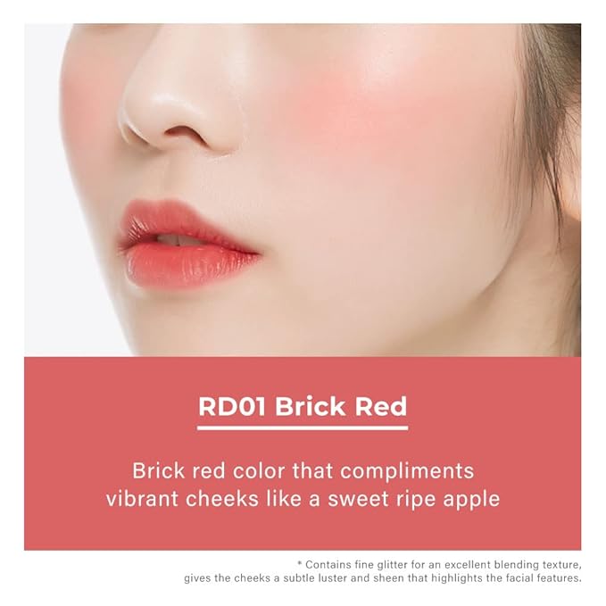 A'PIEU Juicy-Pang Jelly Blusher [RD01] (0.17 oz) - Soft Touch Cheek Color with Creamy Powdery Texture for Natural Dewy-Finish, No Fall-Out.-Velvo Beauty