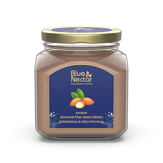 Blue Nectar Almond Ubtan Powder Face Pack for Anti-Aging and Firming | Natural Exfoliator for Face with Multani Mitti Powder (3.5 Oz, 12 Herbs)-Velvo Beauty