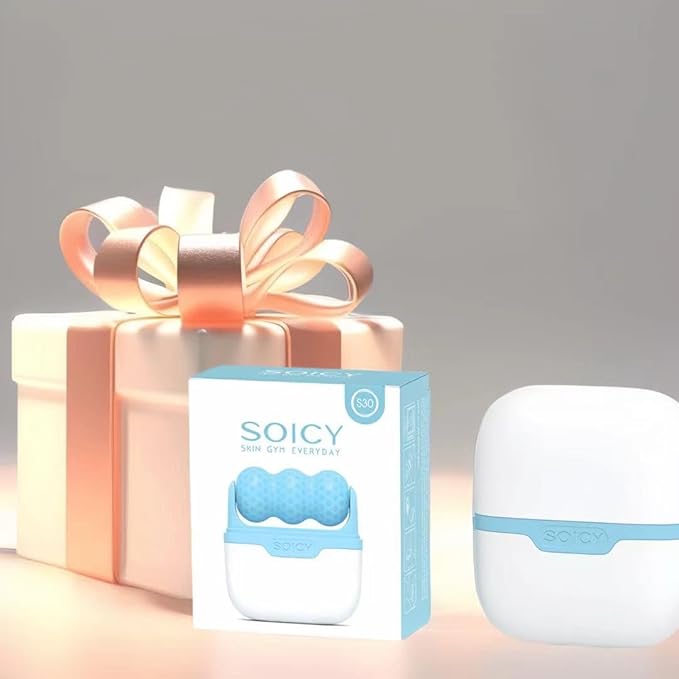 Ice Roller for Face ，Ice Face Roller Cold Therapy Tools, Cold Facial Ice Roller Massager for Eye Puffiness, Migraine, TMJ Pain Relief & Minor Injury, Skin Care Products (Blue)-Velvo Beauty