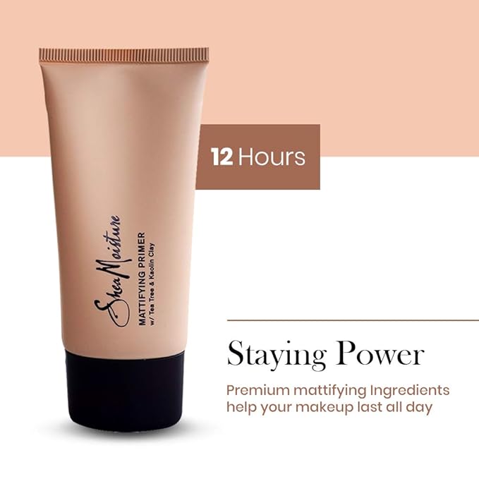 SheaMoisture Mattifying Primer - Matte Face Primer Hydrates and Balances Skin - Made with Organic Shea Butter, Tea Tree and Kaolin Clay (Good for oily, acne prone or sensitive skin) 1 Pack (1.7oz)-Velvo Beauty