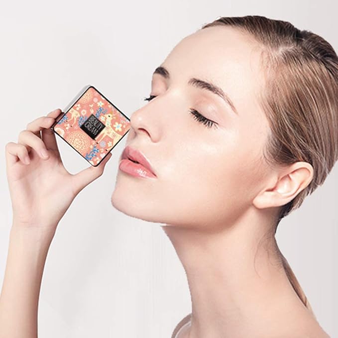 GL-Turelifes Mushroom Head Air Cushion Foundation CC Cream Water Feeling Flawless BB Cream Moisturizing Oil Control, Lightweight & Smoothing Natural Concealer (BlanchedAlmond)-Velvo Beauty