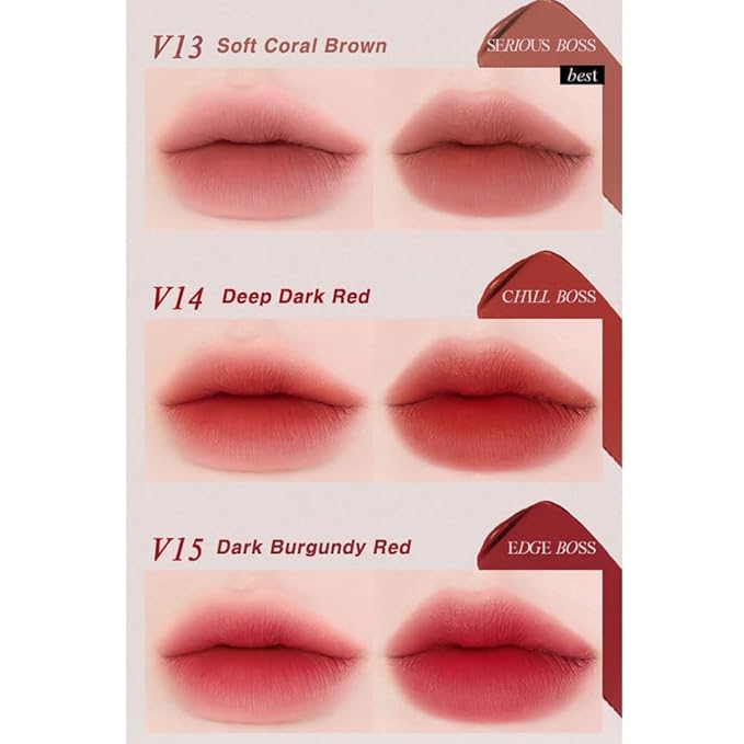 BBIA Last Velvet Tint - Soft & Creamy Matte Finish Lip Stain, Blur Effect with Velvety Texture, Long-Lasting, High Pigment, Lightweight, Non-Drying, Vegan, Korean Lip Makeup (V14 CHILL BOSS)-Velvo Beauty