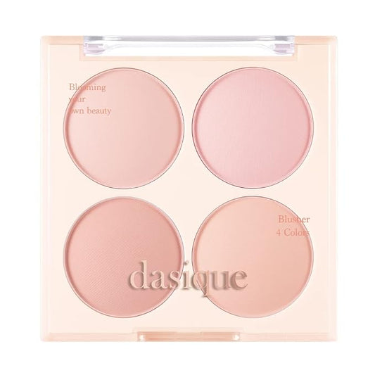 Dasique Blending Mood Cheek #09 Almond Vanilla | 4 Blendable Shades in Lightweight Smooth Powder | Vegan | Blush-Velvo Beauty