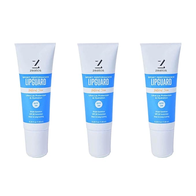 Zealios LipGuard - SPF 28 - UVA/UVB Sunscreen Protection & Repair Chapped Lips - Broad Spectrum Protection Lip Balm - Sensitive Skin Safe - Paraben Free Coconut Jojoba Oils Lip Applicator - Pack of 3-Velvo Beauty