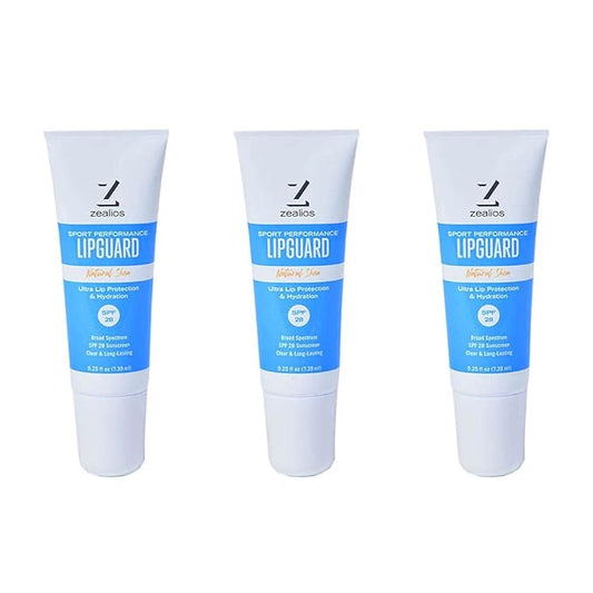 Zealios LipGuard - SPF 28 - UVA/UVB Sunscreen Protection & Repair Chapped Lips - Broad Spectrum Protection Lip Balm - Sensitive Skin Safe - Paraben Free Coconut Jojoba Oils Lip Applicator - Pack of 3-Velvo Beauty