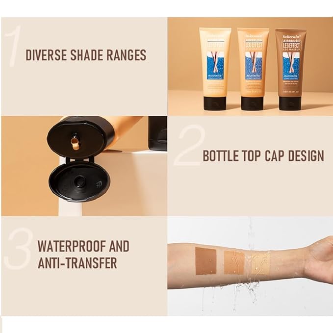 Leg Makeup Waterproof No Transfer,Leg Makeup Lotion,Leg and Body Scar Cover up Makeup,Long Last Body Foundation (2# Medium Golw)-Velvo Beauty
