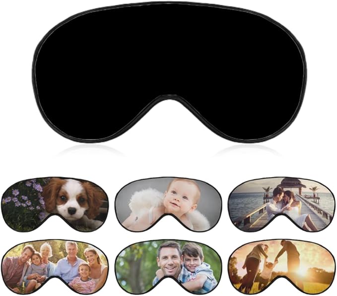 Custom Eye Mask Design Your Own Personalized Eye Shade Add Your Image Text Logo Light and Easy to Carry Effective Shadin Adjustable, 1pcsBlack, 8.1"x4.1"-Velvo Beauty