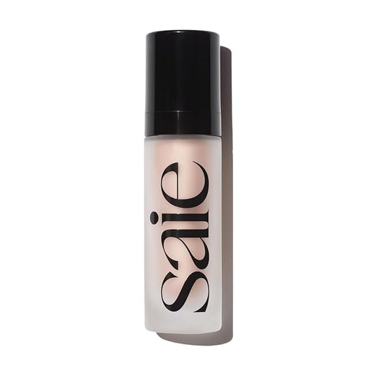 Saie Glowy Super Gel - Hydrating Makeup Primer and Illuminating Glow Serum Enriched with Vitamin C and Squalane Oil - All-Over Liquid Highlighter Makeup for Instant Glass Skin - Roseglow (1 oz)-Velvo Beauty