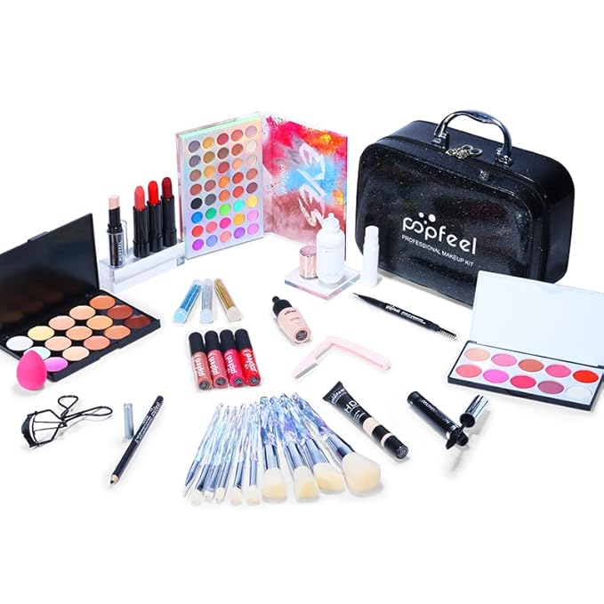 Professional All In One Makeup set, Cosmetic, Makeup kits for teenagers 14-16, Makeup kit for women full kit, Include Eyeshadow Palette Lipstick Eyebrow Pencil Brush(34pcs)-Velvo Beauty