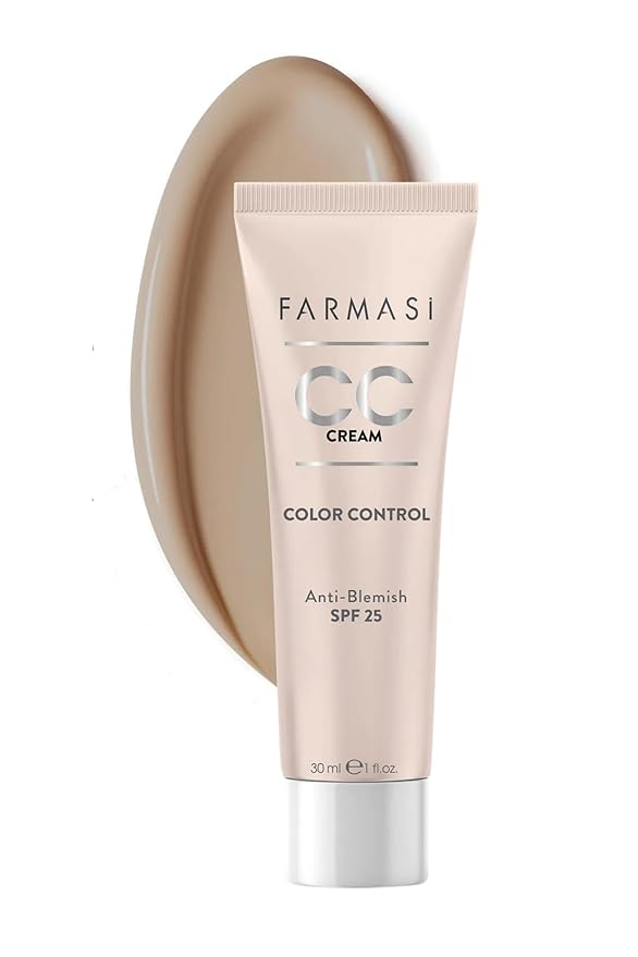 FARMASi CC Color Control Cream, Natural and Flawless Finish, Enriched Formula with Multimineral & Spf 25+, All-Day Hold, All Skin Types, 1 fl. oz, 03 Medium-Velvo Beauty