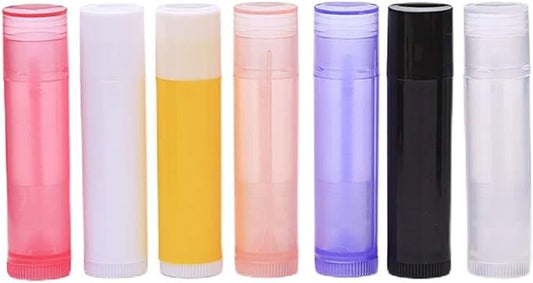 30 Pieces Multicolor Empty Lip Balm Container Tubes Lip Balm Empty Container Clear Tubes with Twist Bottom and Top Cap(Color Random)-Velvo Beauty