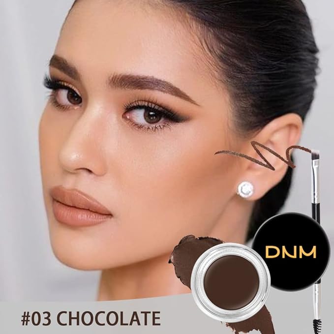 evpct Chocolate Eyebrow Powder Pomade Gel Shaper Makeup Kit with Dual-ended Brush, Eyebrow Stencils Kit for Women Shaping, Eye Brow Pomade Stencil Shaper Tinting kits for Women Long Lasting Waterproof-Velvo Beauty