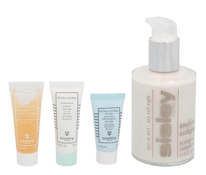 SISLEY, Ecological Compound Piece Set Ecological Compound 125ml + Buff Wash Face Gel 10ml + HydraGlobal Serum 5ml + HydraGlobal 10ml, Multi, 4 Count, (Pack of 4)-Velvo Beauty