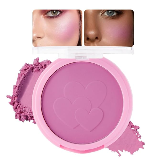 Single Purple Matte Blush for Cheeks Face Blushes Makeup Palette, Rose Bean Monochrome Cream Blushes Palette Makeup for Older Women, Natural Pigmented Paleta de Púrpura monocromática 01-Velvo Beauty
