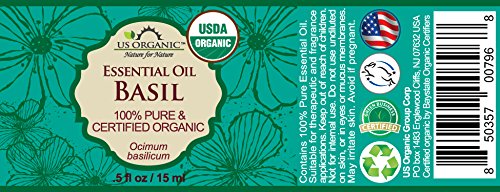 US Organic 100% Pure Basil Essential Oil - USDA Certified Organic, Steam Distilled, 15 ml-Velvo Beauty
