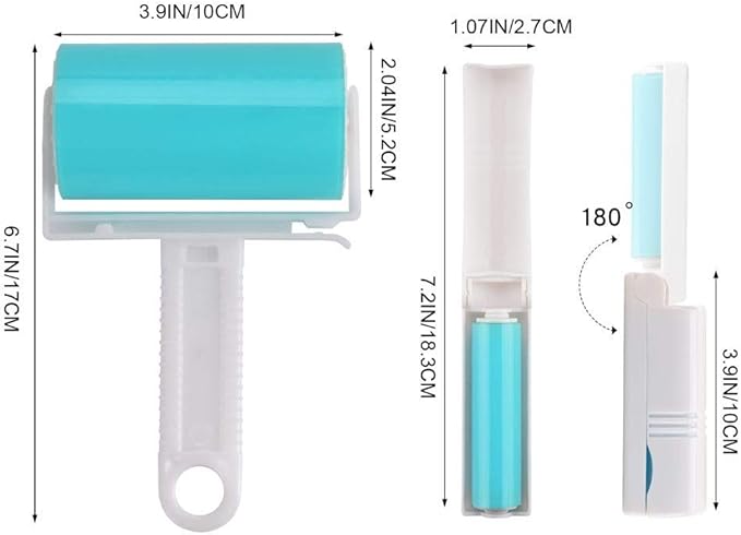 Washable Gel Lint Roller 4 Pack, Reusable Sticky Lint Roller Portable Dog Cat Pet Hair Remover Brush for Clothes, Pet Hairs, Travel Household, Carseats-Velvo Beauty