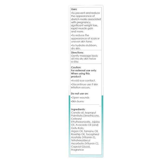 ReTone® Body Oil: Stretch Mark Prevention -Non-greasy finish - Infused with Gotu Kola - No mess dispenser - Tamanu oil + Argan Oil + Rosehip Oil + Jojoba Oil + Vitamin E C (dry skin, uneven skin tone)-Velvo Beauty