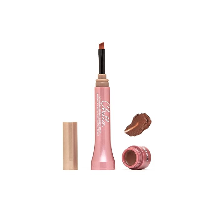 Chella Eyebrow Cream, Dazzling Dark Brown - Vegan, Cruelty Free, Paraben Free, Gluten Free Eyebrow Pomade Makeup - Long Wearing, Velvet Consistency, Water Resistant-Velvo Beauty