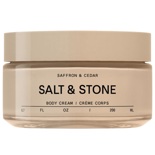 Salt & Stone Body Cream – Saffron & Cedar | Hydrating Formula with Seaweed Extracts, Spirulina & Squalane | Deep Hydration, Skin Barrier Support & Healthy Glow | for all Skin Types (6.7 fl oz)-Velvo Beauty
