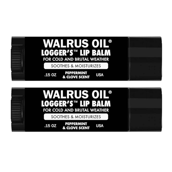WALRUS OIL - Logger's Lip Balm, 2-Pack, 100% Vegan, Made with Candelilla Wax, Almond Oil, Coconut Oil, Jojoba Oil, and Natural Ingredients.-Velvo Beauty