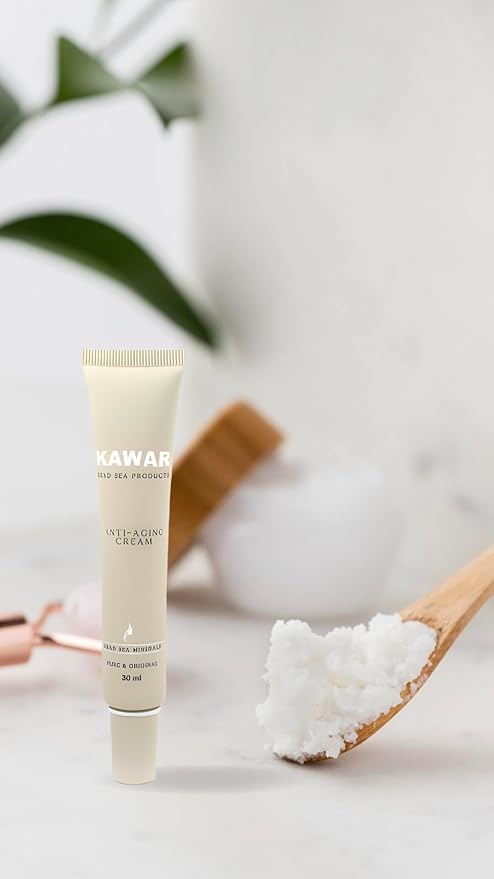 KAWAR Dead Sea Anti-Aging Face & Neck Cream | Hyaluronic Acid, Collagen, Niacinamide | Anti-Wrinkle Moisturizer for Women & Men, 1 oz-Velvo Beauty