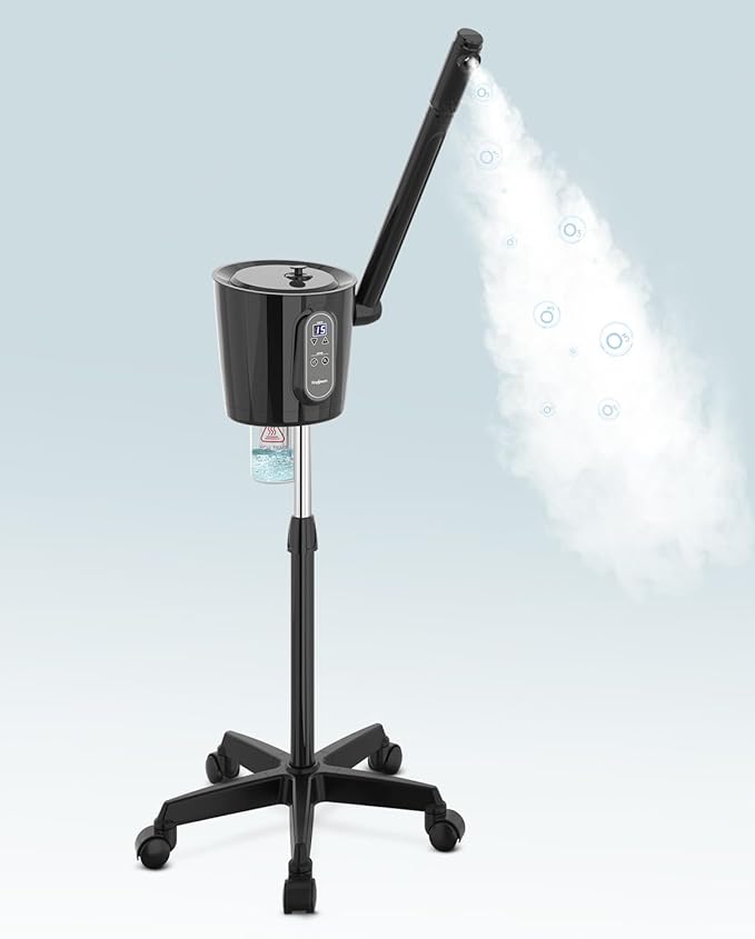 Kingsteam Professional Facial Steamer with Ozone - Ionic Nano Hot Mist Steamer with Large Capacity and 30-Min Timer for Estheticians, Beauty Salons, and Home Skin Care Use-Velvo Beauty
