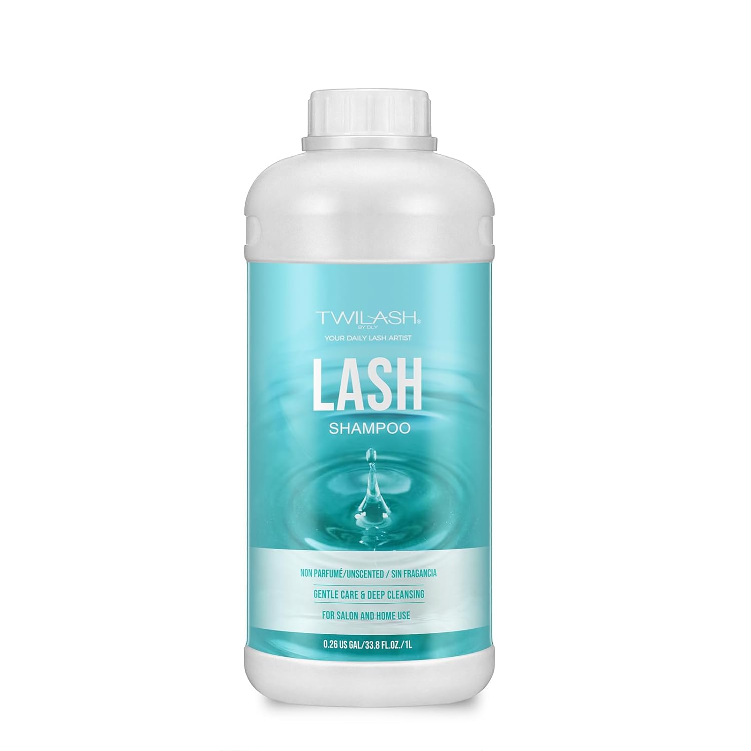 Lash Shampoo Bulk, Eyelash Cleanser for Extensions 1 Liter, Safe Makeup Remover, Non-irritating or Burning Formula Eyelid Foaming Cleanser for Professional Salon and Home Use (Unscented-1L)-Velvo Beauty