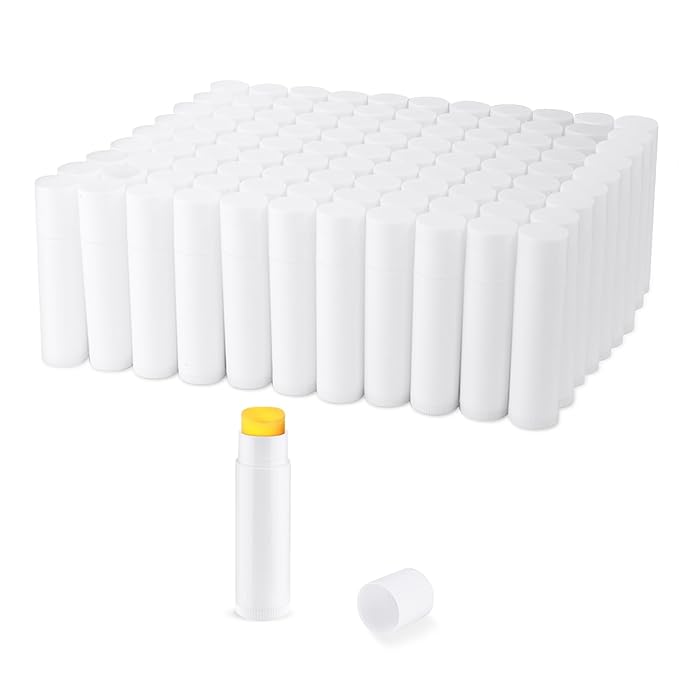 100 Pcs 5.5ml Bulk Empty Lip Balm Tubes Refillable Plastic Lip Gloss Container Travel Lipstick Tubes Chapstick Tubes Holder For DIY Homemade Lip Balm (white)-Velvo Beauty