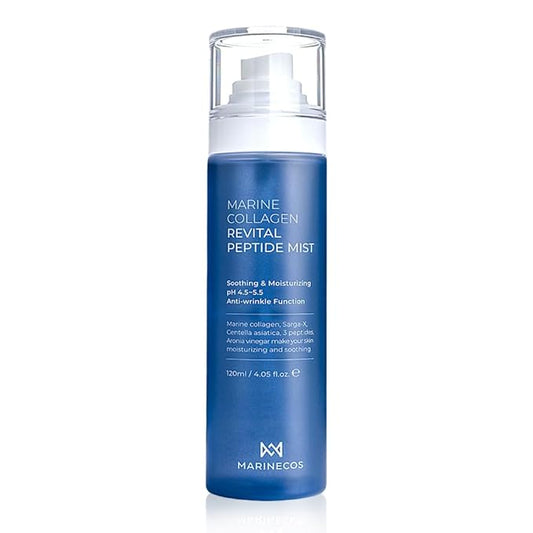 Marine Collagen Revital Peptide Mist 120ml ㅣ Fine Facial Spray for Hydration Soothing Glow ㅣ Daily Moisture Mist with Centella and Peptides-Velvo Beauty