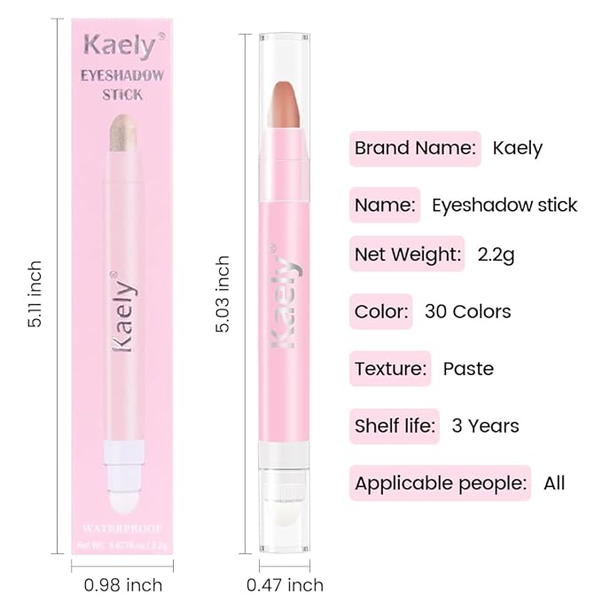 Kaely 2in1 Cream Eye Shadow Brightener Sticks for Eyes, Pencil Eyeshadow Applicator Stick Waterproof Pigmented, Eye Shadow Palette Highlighter Makeup, sombras para ojos, 23 Putty Matte-Velvo Beauty