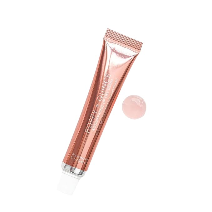 Seraphine Botanicals Poppy + Quince Regenerating Lip Gel Serum Repair Dry, Chapped Lips Instant Hydration Restorative Lip Mask, Repairs, Moisturizes, Plumps Lips Aloe Vera, Witch Hazel Extracts 13g-Velvo Beauty