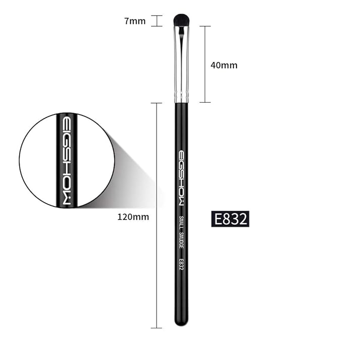 Curved Smudge Eyeshadow Brush, EIGSHOW Small Round Top Blending Eye Shadow with Synthetic Bristles for Smokey Cat Eye Makeup (E832)-Velvo Beauty