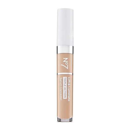 No7 Lift & Luminate Triple Action Serum Concealer - Light - Anti Aging Liquid Concealer Makeup for Blemishes & Dark Circles - Medium to Full Coverage Concealer for Face (8ml)-Velvo Beauty