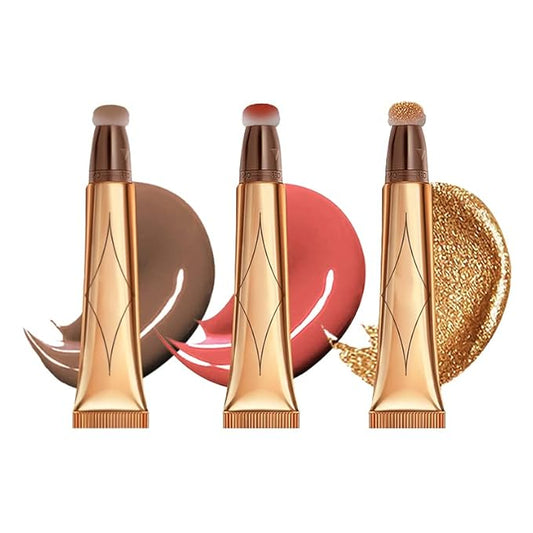 3 Color Contour Beauty Wand, Highlighter ，Blush，Face Concealer Contouring with Cushion Applicator Long Lasting & Smooth Matte Finish Liquid Illuminator Makeup Stick .(01#Contour +03#Blush+06#Highlighter)-Velvo Beauty