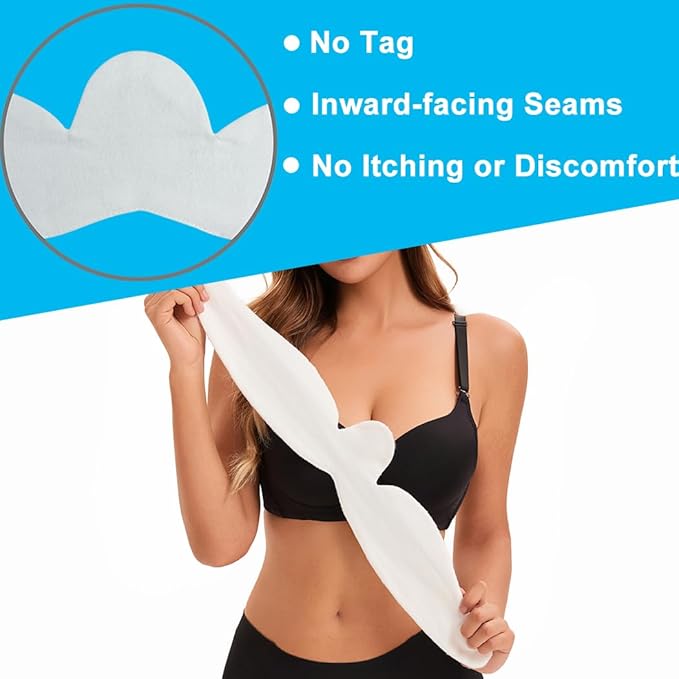 KimYoung Brushed Cotton on Both Sides - Bra Liners for Sweating Rash Breast Sweat Liner Cotton Pads – 6PCS-Velvo Beauty