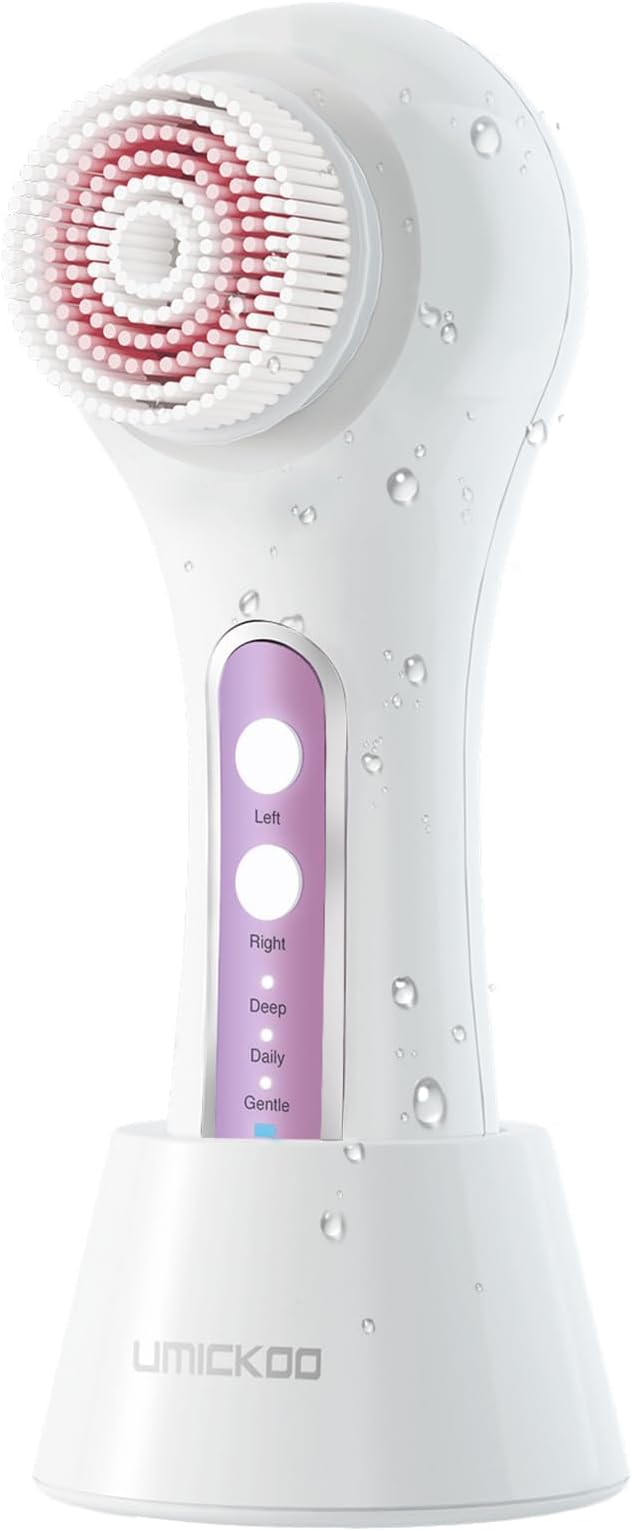 Face Scrubber Exfoliator,Facial Cleansing Brush Rechargeable IPX7 Waterproof with 5 Brush Heads,Electric Face Spin Brush for Exfoliating, Massaging and Deep Cleansing-Velvo Beauty