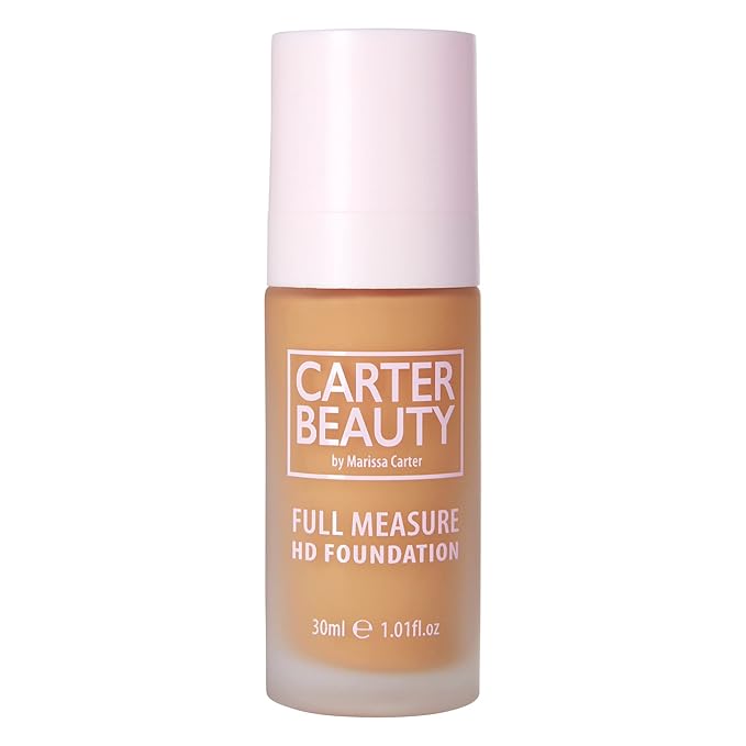 Carter Beauty Full Measure HD Foundation - Lightweight, Full Coverage Matte Formula - Water-Based Super Soft Skin Perfector - Vegan And Cruelty Free, Paraben And Sulfate Free - Sticky Toffee - 1.01 OZ-Velvo Beauty