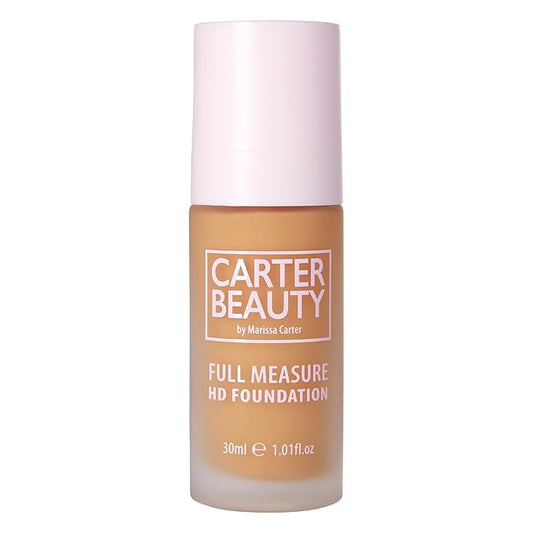 Carter Beauty Full Measure HD Foundation - Lightweight, Full Coverage Matte Formula - Water-Based Super Soft Skin Perfector - Vegan And Cruelty Free, Paraben And Sulfate Free - Sticky Toffee - 1.01 OZ-Velvo Beauty