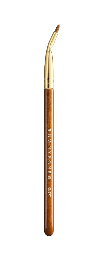 Desert Oak Series Bent Eyeliner Brush - 30° Angled Kolinsky Sable for Sharp Lines & Brows, Luxury Bubinga Handle (CM 177)-Velvo Beauty
