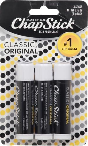 ChapStick Classic Original Lip Balm Tubes, Lip Care - 0.15 Oz (Pack of 3)-Velvo Beauty