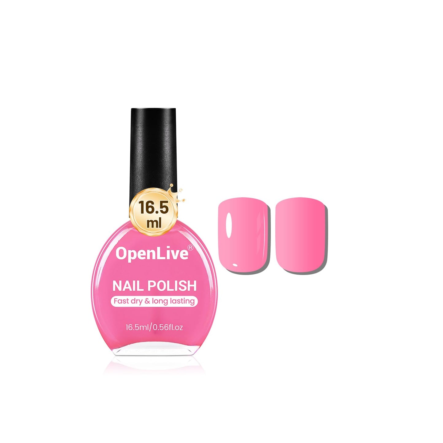 16.5ml Rose Pink Nail Polish Large Volume Quick Drying Nail Polish, Fast Drying and Long Lasting Color Nail Art DIY Home Manicure Gift for Women-Velvo Beauty