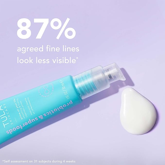 TULA Skin Care Prime of Your Life Smoothing & Firming Treatment Primer - Skincare-first treatment primer that delivers a plumped up, radiant soft focus finish, 1 fl. oz.-Velvo Beauty