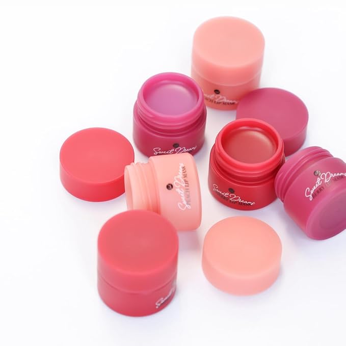 Sweet Dreams Mini Lip Mask 5g(3 Set)- Nourishing, Plumping and Hydrating Lip Balm | Vegan Lip Sleeping Mask | Korean beauty | Hyaluronic Acids + Vitamin C + Shea Butter + Antioxidants-CherryBerryPeach-Velvo Beauty