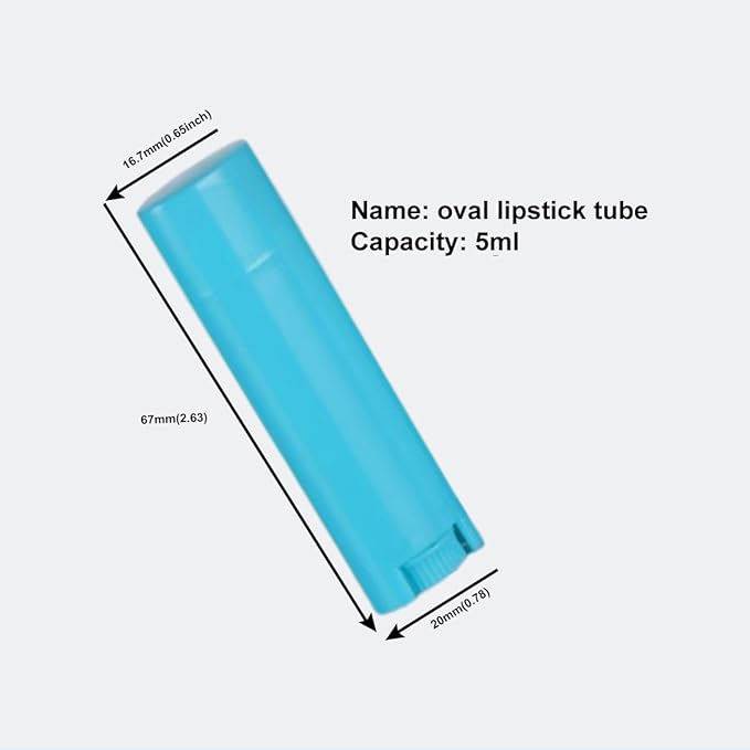 5ml 50Pcs Empty Oval Deodorant Lip balm Tubes Containers Twist-up Refillable Containers for Lipstick,Chapstick,Homemade Lip balm,DIY Deodorants(Sky Blue)-Velvo Beauty