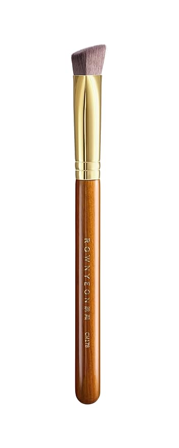 Desert Oak Series Triangular Contour Brush - Angled Synthetic Bristles for Cream/Liquid/Powder, Luxe Bubinga Handle & Brass Ferrule (CM 178)-Velvo Beauty