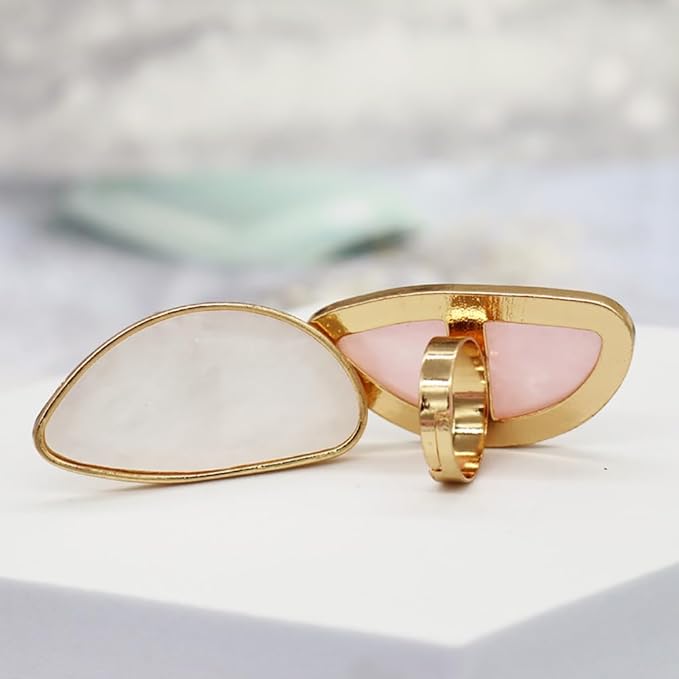 2 Pcs Nail Art Palette Ring Nail Color Mixing Tray Nail Polishing Palette Makeup Foundation Mixing Plate with Finger Ring for Nail Salon Shop Heart-Velvo Beauty